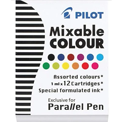 Abbildung von Pilot Pen 1108S12 Patronen für Parallel (Kalligraphie Füller), 12 Farben sortiert