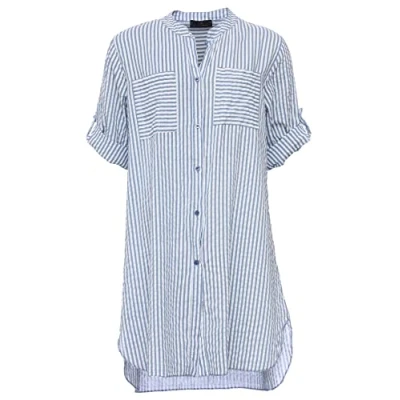 Abbildung von Zwillingsherz Longbluse im Streifen Muster Hochwertiges Sommerkleid für Damen Frauen Mädchen Abendkleid Freizeitkleid Strandkleid Locker luftige Tunika Perfekt Frühling Sommer Herbst