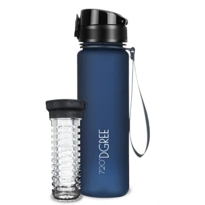 Abbildung von 720DGREE Trinkflasche 1,5l “uberBottle“ softTouch +Früchtebehälter BPA Frei Wasserflasche für Gym, Fitness, Outdoor, Wandern XL Tritan Sportflasche: Groß, Leicht, Stoßfest, Wiederverwendbar
