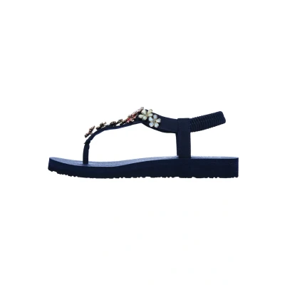 Abbildung von Skechers Meditation Zehentrenner, Damen, Größe: 39, Navy mitobuck/ rhinestone trim Schuhe