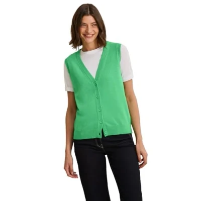 Abbildung von CECIL Damen B253949 Feinstrick Weste, iced neon Green, 42