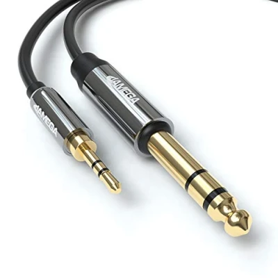 Abbildung von JAMEGA 3.5mm Klinke auf 6.35mm Kabel 2m 6,35mm Klinkenstecker 3,5mm Aux Adapter Stereo Audio kompatibel mit Gitarre, Mischpult, Mikrofon, Recorder, Verstärker usw.