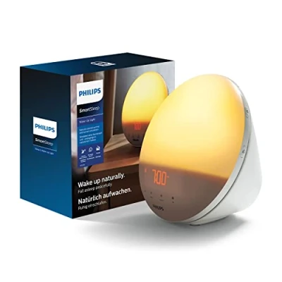 Abbildung von Philips HF3519/01 Wake up Light (Sonnenaufgangfunktion, Digitales Fm Radio, Tageslichtwecker) Weiß