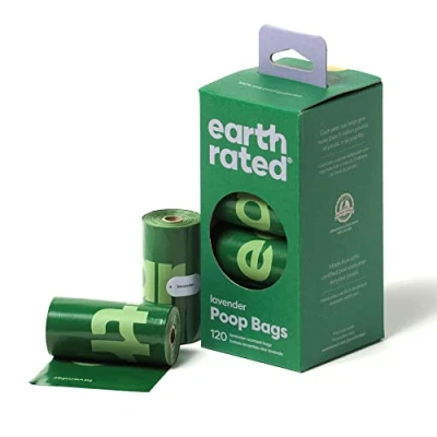 Abbildung von Earth Rated Hundekotbeutel, garantiert auslaufsichere und extra dicke Abfallsäcke als Nachfüllrollen für Hunde, Lavendelduft, 120 Stück