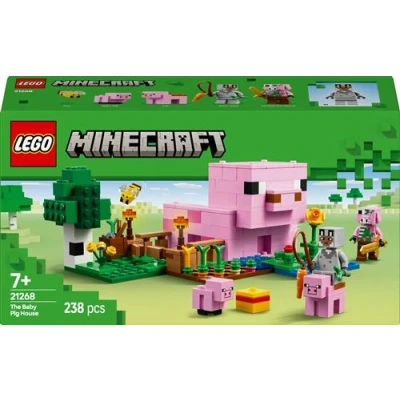 Abbildung von LEGO Minecraft Das Babyschwein Haus, Set zum Videospiel mit Tierfiguren, Bauspielzeug Zombie Piglin im Wald Biom, Geschenk für Mädchen und Jungen ab 7 Jahren 21268