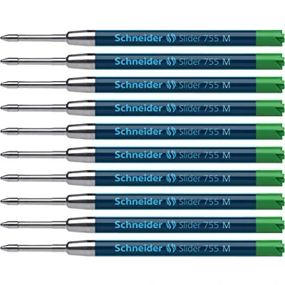 Abbildung von Schneider Slider 755 Ersatzmine (ViscoGlide Technologie, dokumentenecht, M=Mittelstrich) 10er Packung, grün