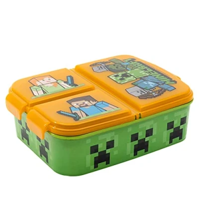 Abbildung von Stor Minecraft Kinder 3 Fach Sandwich Box Lunch Snack Halter dekoriert Estándar