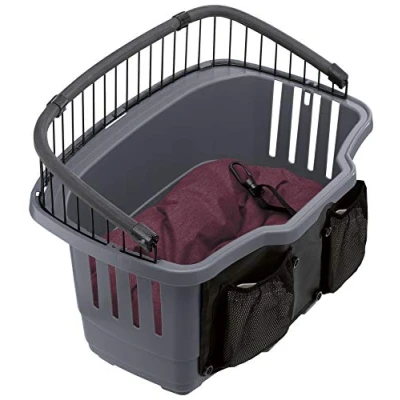 Abbildung von Ferplast Fahrradkorb Hundekorb für Fahrrad kleine Hunde Atlas Bike 20 Rapid, bis 7 kg mit waschbarem Kissen, Transportbox Haustiere, 47 x 35,5 34,5 cm, grau