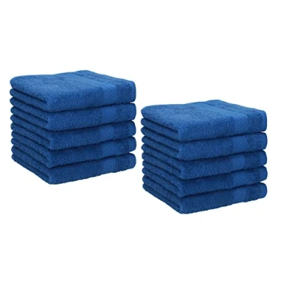 Abbildung von Betz 10 Stück Seiftücher Seiftuch Seiflappen Set Palermo 100% Baumwolle Größe 30x30 cm (blau)