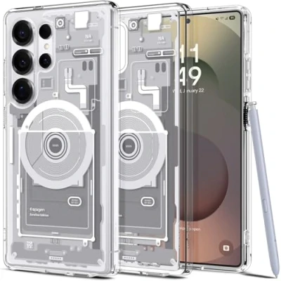 Abbildung von Spigen Ultra Hybrid MagFit Hülle für Samsung Galaxy S25 Ultra, Kompatibel mit MagSafe ZeroOne White