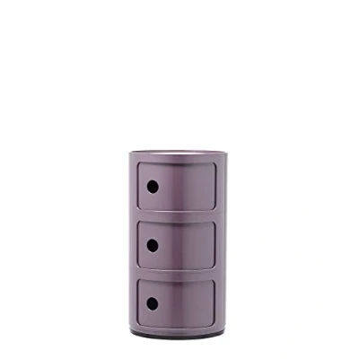 Abbildung von Kartell Componibili, 3 Elements, Violet, Runde Basis