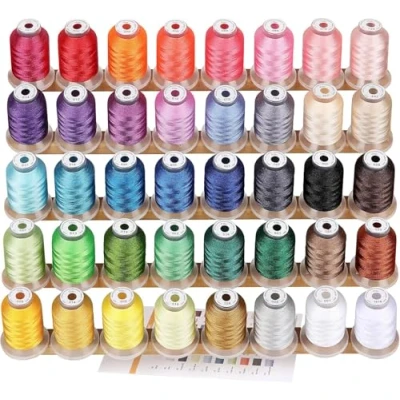 Abbildung von New brothread 40 Brother Farben Polyester Maschinen Stickgarn 500M (550Y) für Brother/Babylock/Janome/Singer/Kenmore Stickereimaschine
