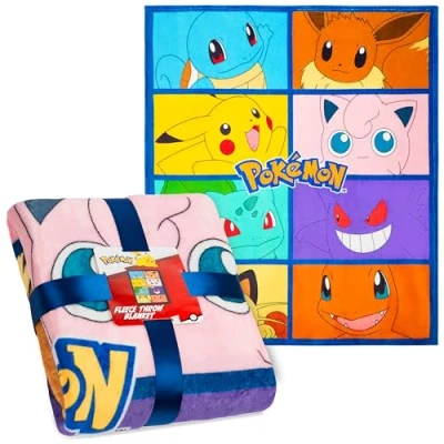 Abbildung von Pokemon Kuscheldecke, Decke Kinder Teenagers, Kuscheldecke Flauschig, 130x150 cm
