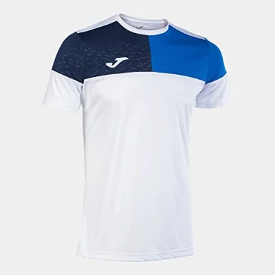 Abbildung von Joma Kurzarmshirt Mann Crew V Weiss königsblau Marineblau