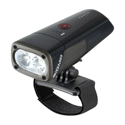 Abbildung von SIGMA Buster 1600HL Helmlicht mit 1600 Lumen Wiederaufladbares 6 Leuchtmodi Hervorragendes Lichtbild durch Innovative Doppellinse Osram LED Farbe: schwarz