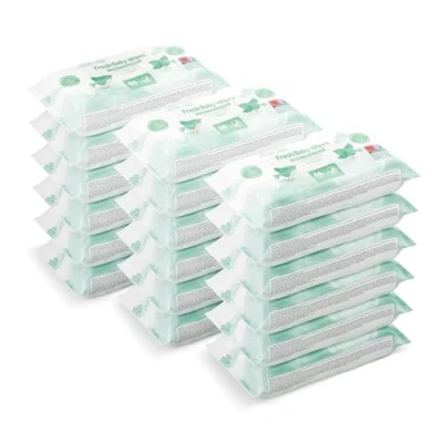 Abbildung von Amazon Marke: Mama Bear Fresh Baby Feuchttücher, Aloe Vera, 1008 Stück (18 Packungen mit 56)