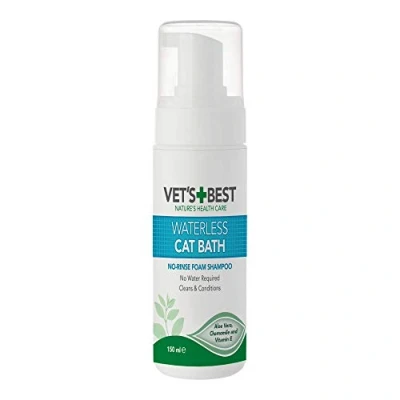 Abbildung von Vet&#039;s Best Wasserloses Katzenbad, Nicht ausspülen Trockenshampoo für Katzen 150ml