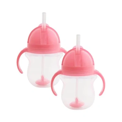 Abbildung von Munchkin Click Lock Tip &amp; Sip Strohhalmbecher Set Trinklernbecher Mit Strohhalm für Babys Kleinkinder BPA frei Auslaufsicher Gewichtstrohhalm 2er Pack Pink