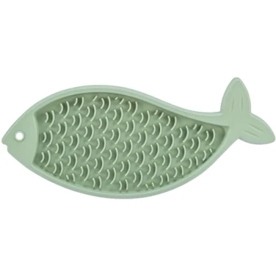 Abbildung von TRIXIE Lick&#039;n&#039;Snack Tischdecke für Katzen, Lametablett aus Silikon, 28 cm, rutschfest, blau, spülmaschinenfest und gefriergeeignet