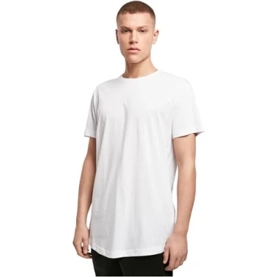 Abbildung von Build Your Brand Herren Shaped Long Tee T Shirt, weiß (white2), S