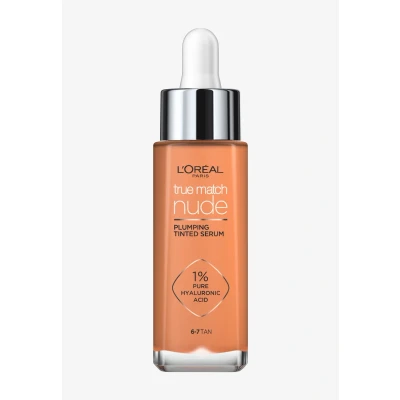 Abbildung von L&#039;Oréal Paris Getöntes Serum, Pflegende, flüssige Foundation mit Hyaluronsäure, True Match Tinted Nr. 6 7 Dunkel, 1 x 30 ml