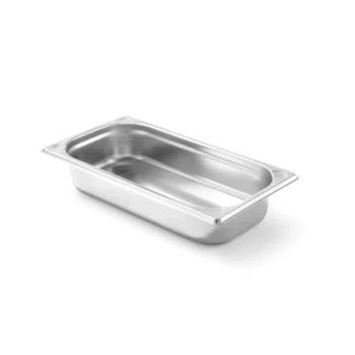Abbildung von HENDI Gastronormbehälter, Temperaturbeständig von 40 bis 300C, Heissluftöfen Kühl und Tiefkühlschränken Chafing Dishes Bain Marie, Stapelbar, 1,5L, GN 1/3, 325x176x(H) 40mm, Edelstahl