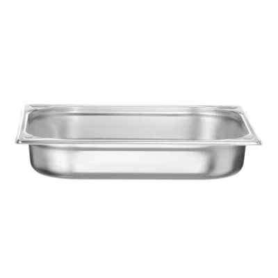 Abbildung von HENDI Gastronormbehälter, Temperaturbeständig von 40 bis 300C, Heissluftöfen Kühl und Tiefkühlschränken Chafing Dishes Bain Marie, Stapelbar, 5L, GN 2/3, 354x325x(H)65mm, Edelstahl