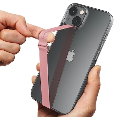 Abbildung von Sinjimoru Silikon Handy Halterung für Finger mit Clip, Fingerhalter Handyhülle iPhone Phone Strap Fingerhalterung &amp; Android. Sinji Loop Clip 200 Pink