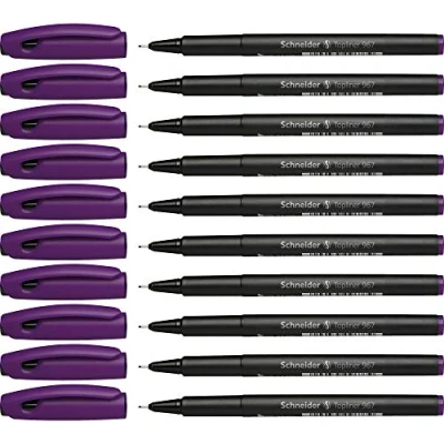 Abbildung von Schneider Topliner 967 Fineliner (Strichstärke 0,4 mm) 10 Stück violett