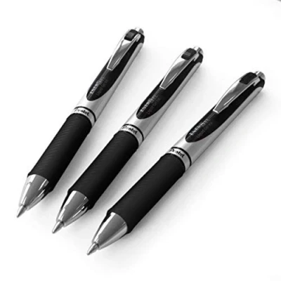 Abbildung von Pentel EnerGel XM BL77 Druck Gelschreiber, 0,7 mm 54 % recycelt schwarz 3er Pack