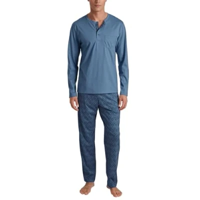 Abbildung von Calida Imprint LANG Pyjama, Herren, Größe: Medium, Coronet blue