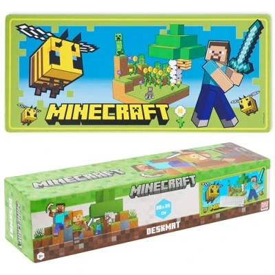 Abbildung von Minecraft Schreibtischunterlage Kinder, Rutschfeste Desk Mat 80x35cm Geschenke für Kinder (Grün)