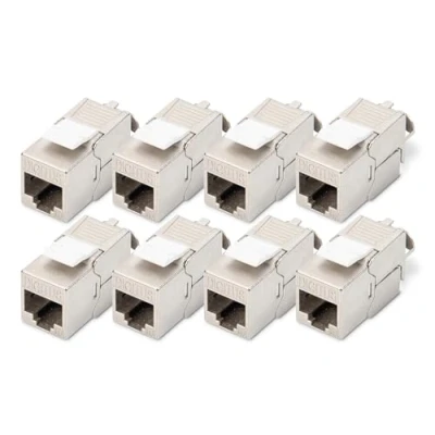 Abbildung von DIGITUS Keystone Modul Cat 6A Geschirmt 8 Stück RJ45 Buchse 500 MHz 10GBase T AWG 26 22 Werkzeugfreie Montage