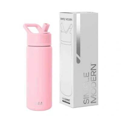 Abbildung von Simple Modern Trinkflasche mit Strohhalm Wasserflasche Edelstahl Isolierte für den Sport Fitnessstudio Summit 530ml Blush