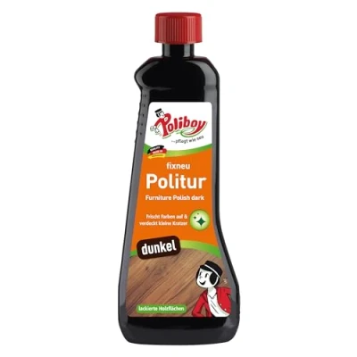 Abbildung von Poliboy Fixneu Möbelpolitur Dunkel für dunkle Oberflächen beseitigt Kratzer und frischt auf 500ml Made in Germany
