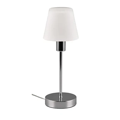 Abbildung von Trio Leuchten Tischleuchte Luis II 595700106, Metall Chrom, Glas weiß satiniert, exkl. 1x E14, On/Off Touch