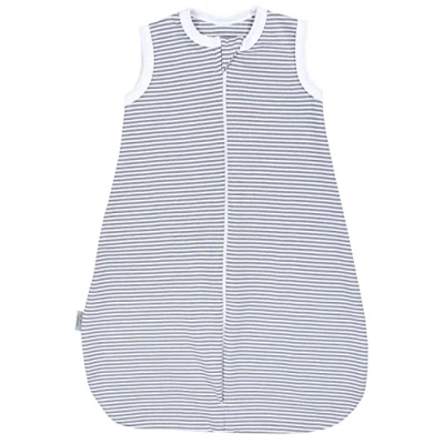 Abbildung von TupTam Sommerschlafsack Baby Leichter Schlafsack Sommer 0.5 TOG aus Baumwolle, OEKO TEX zertifiziert, Unisex, Farbe: Streifenmuster Grau, Größe: 86 92