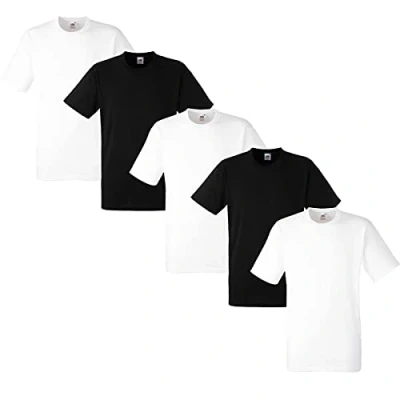 Abbildung von Fruit of the Loom Herren Regular Fit T Shirt Heavy Cotton Tee 5 Pack,3Weiss/2Schwarz XL