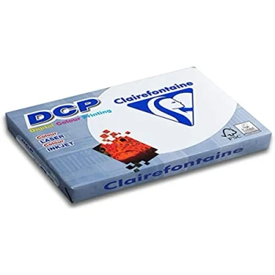 Abbildung von Clairefontaine 1858C Druckerpapier DCP Premium Kopierpapier für farbintensiven Bilderdruck, DIN A3, 29,7 x 42cm, 250g, 1 Ries mit 125 Blatt, Weiß