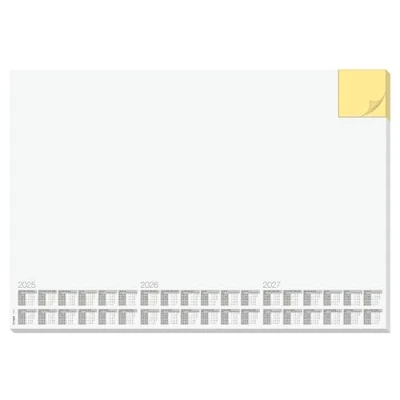 Abbildung von SIGEL HO490 Papier Schreibunterlage mit Haftnotizblock, aktueller 3 Jahres Kalender, ca. DIN A2 extra groß, 30 Blatt, vegan, aus nachhaltigem