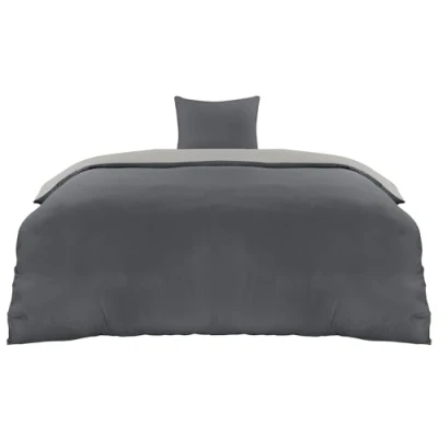 Abbildung von Utopia Bedding Bettwäsche 135x200 Set Mikrofaser Bettbezug cm + 1 Kissenbezug 80x80 Dunkelgrau/Hellgrau