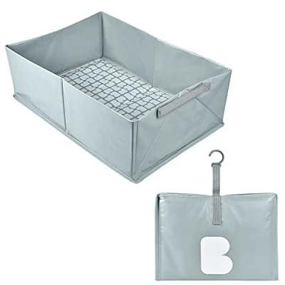 Abbildung von BÉABA , Faltbare Babybadewanne, ultrakompakt, stilvoll und trendig, praktischer Stauraum, minimaler Platzbedarf, einfach zu bedienen, Camele&#039;o Pop Up Badewanne, Blau — kompatibel mit Béaba Abgewickelt