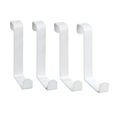 Abbildung von WENKO Türhaken 4er Set, Garderobenhaken für die Tür in Bad oder Küche, 7,6 x 1,2 6 cm, weiß matt