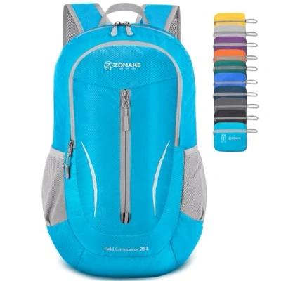 Abbildung von ZOMAKE Ultraleicht Faltbarer Rucksack Packbare Backpacks 25L,Kleiner Faltbar Rucksäcke Wanderrucksack Wasserdicht für Damen Herren Outdoor Wandern(Hellblau)