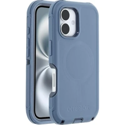 Abbildung von Otterbox Defender Series MagSafe Hülle für iPhone 16, stoßfest, sturzsicher, extrem robust, Schutzhülle, 7X getestet nach Militärstandard, Blau