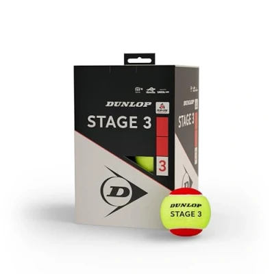 Abbildung von DUNLOP Tennisball Stage 3 Rot für Kinder &amp; Anfänger auf dem Kleinfeld (12 Bälle)
