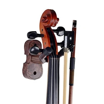 Abbildung von Violine Viola Wandhalterung,Violine Haken,Black Walnut Halter,mit Bogenhaken,Home &amp; Studio Wandhalterung Kleiderbügel(Black Walnut)