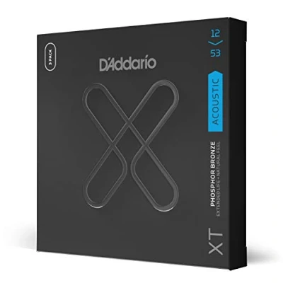 Abbildung von D&#039;Addario Gitarrensaiten Westerngitarre Akustikgitarre Coated Acoustic Guitar Strings XTAPB1253, XT Phosphorbronze Akustiksaite, Light, 12 53, 3 Sätze
