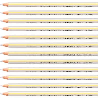 Abbildung von Dreikant Buntstift STABILO Trio dick 12er Pack weiß