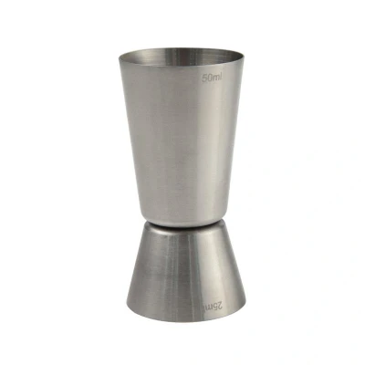 Abbildung von HENDI Barmaß 2,5 cl / 5 Doppelmaß Ø 4,3 x 8,5 cm Edelstahl rund Cocktail Messbecher, Doppelbarmaß